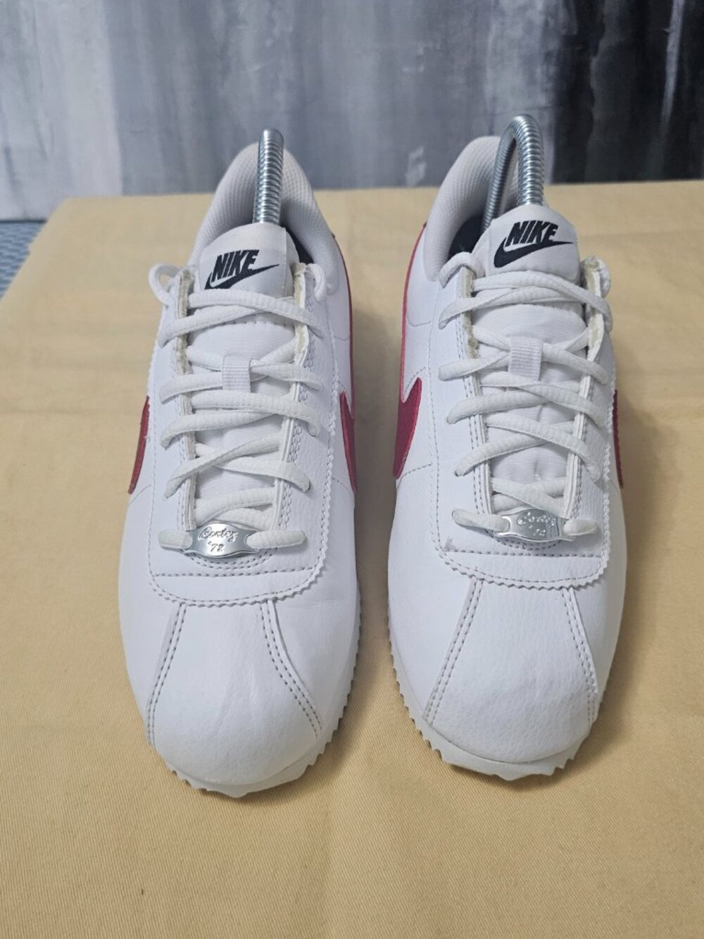 Nike Cortez White Red with Blue Stripe Women's Sneakers Size 6Y Women's Size 7.5 - Picture 4 of 8